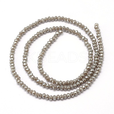 Faceted Rondelle Full Rainbow Plated Electroplate Glass Beads Strands X-EGLA-M004-2mm-A13-1