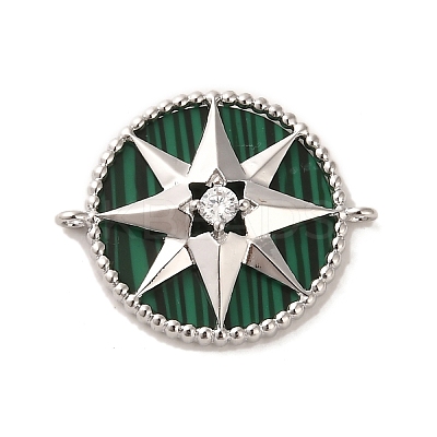 Synthetic Malachite Connector Charms KK-P260-29A-P-1