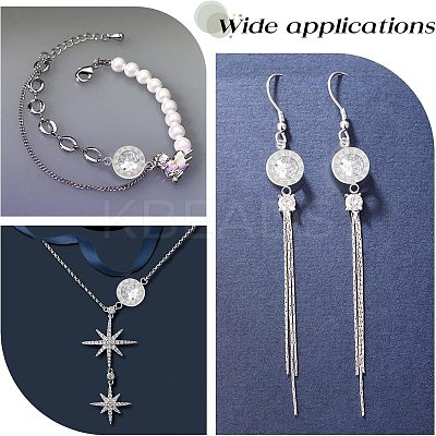 12Pcs 2 Colors 304 Stainless Steel Clear Cubic Zirconia Connector Charms STAS-UN0037-33-1