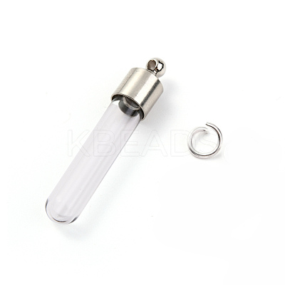 Transparent Glass Bottle Pendant GGLA-B001-03P-1