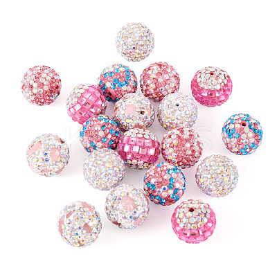20Pcs 5 Style Polymer Clay Rhinestone Beads CLAY-TA0001-32-1