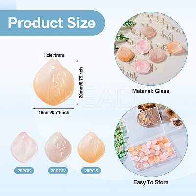 60Pcs Handmade Transparent Lampwork Pendants LAMP-TA0001-28-1