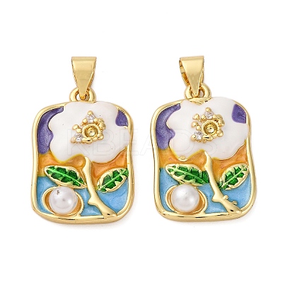 Brass Micro Pave Cubic Zirconia Pendants KK-D390-16G-01-1