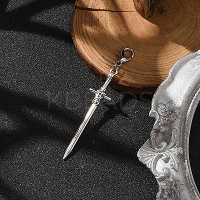 Alloy Sword Big Pendant Decoration HJEW-JM02179-1