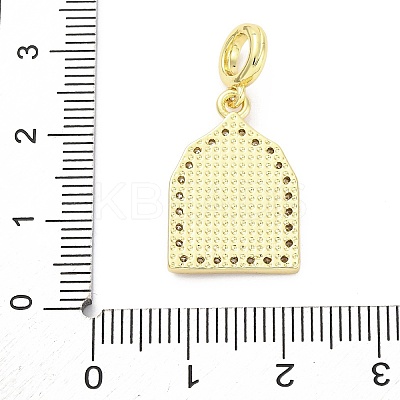 Brass Micro Pave Cubic Zirconia Saint European Dangle Charms KK-D325-27G-05-1