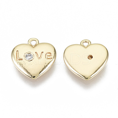 Brass Micro Pave Cubic Zirconia Charms KK-N232-61-NF-1