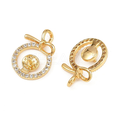 Brass Micro Pave Clear Cubic Zirconia Peg Bails KK-B137-16G-1