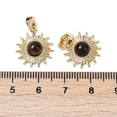Natural Tiger Eye Pendants KK-Q030-21B-G-1