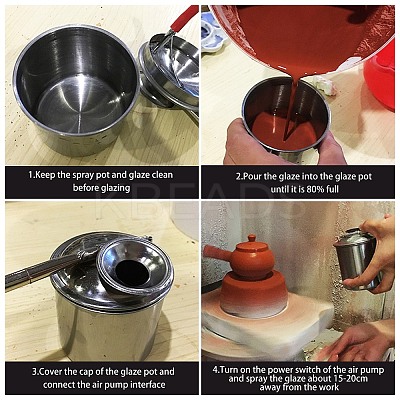 Stainless Steel Blowing Glaze Pot AJEW-WH0120-68A-1