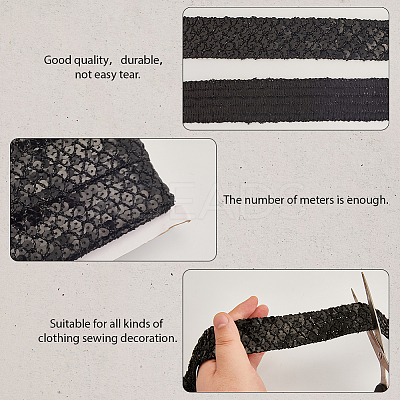 Polyester with PT Paillette Lace Trim Ribbon OCOR-WH20073-01D-1