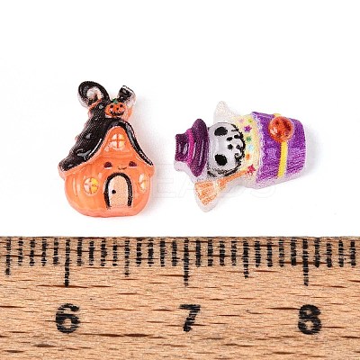 Halloween Theme Printed Opaque Resin Cabochons CRES-T025-18-1