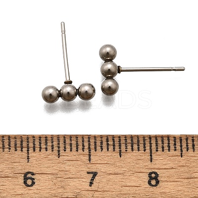 Tarnish Resistant 201 Stainless Steel Beaded Horizontal Bar Stud Earrings with 316 Stainless Steel Pin for Women LS-X-STAS-K238-01P-1
