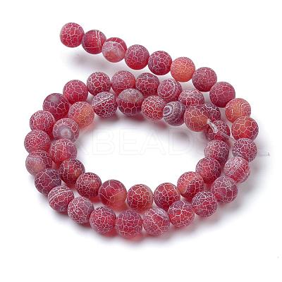 Natural & Dyed Crackle Agate Bead Strands G-T056-6mm-05-1