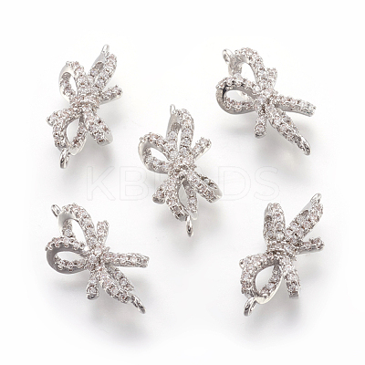 Brass Micro Pave Cubic Zirconia Links KK-F774-14P-NR-1