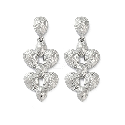 Brass Teardrop Dangle Stud Earrings EJEW-M066-03P-1