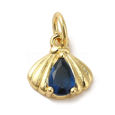 Brass Micro Pave Cubic Zirconia Pendants KK-R162-014A-G-1