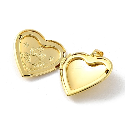 Brass Locket Pendants KK-C092-25G-11-1