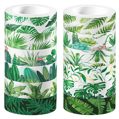 12 Rolls Leaf Theme Adhesive Paper Tapes DIY-WH20009-47A-1