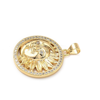 Brass Micro Pave Cubic Zirconia Pendants KK-D426-22A-G-1