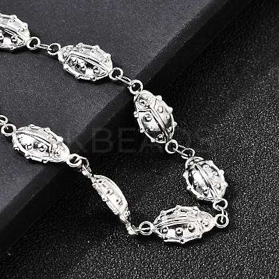 304 Stainless Steel Ladybug Link Bracelets for Women BJEW-K226-15B-P-1