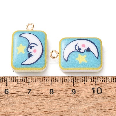 Printed Alloy with Acrylic Pendants AL-CBAE25B-02B-G-1