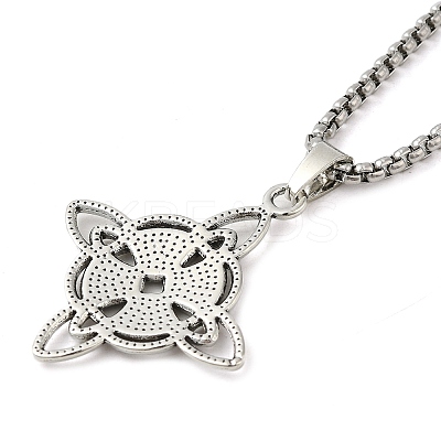 201 Stainless Steel Pendant Necklaces LS-NJEW-G118-02AS-1