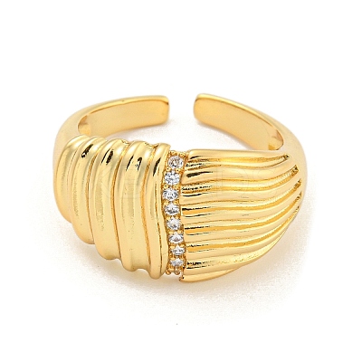 Clear Cubic Zirconia Open Cuff Ring RJEW-L121-044G-1