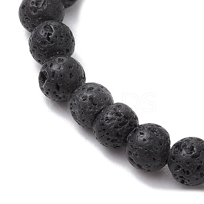 8Pcs 8 Colors Natural Lava Rock & Synthetic Moonstone Beads Stretch Bracelets BJEW-JB11566-1