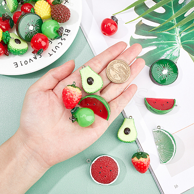 DIY 24Pairs Fruits Themed Resin Earring Making Kits DIY-PH0003-24-1
