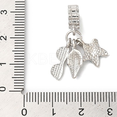 Rack Plating Alloy Aquamarine Rhinestone European Dangle Charms PALLOY-S189-25P-1