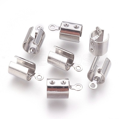 Tarnish Resistant 304 Stainless Steel Folding Crimp Ends STAS-P207-03P-B-1