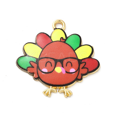 Cute Printed Alloy Pendants ENAM-L040-002B-1