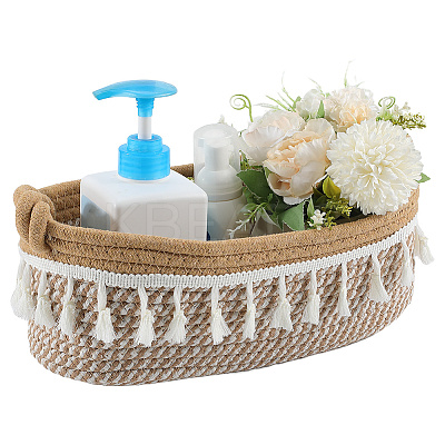 Cotton Rope Woven Storage Basket AJEW-WH20020-153E-1