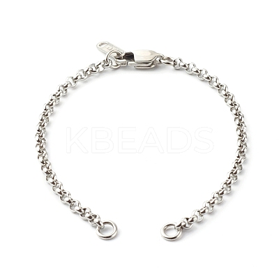 Tarnish Resistant Handmade 304 Stainless Steel Rolo Chain Bracelets Making Accessories AJEW-JB01026-01-1