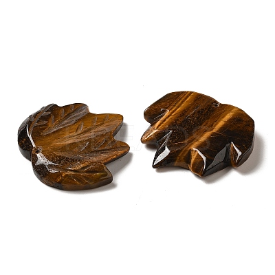 Natural Tiger Eye Carved Pendants G-K353-01J-1