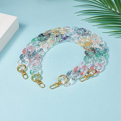 Transparent Acrylic Curban Chain Bag Handles AJEW-BA00102-1