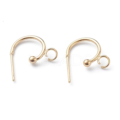 304 Stainless Steel Half Hoop Earrings LS-STAS-Z028-B02-G-1