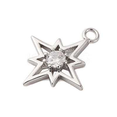 Brass Pave Clear Cubic Zirconia Pendants LS-KK-V016-19P-1