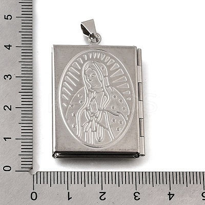 316 Stainless Steel Locket Pendants STAS-C123-03A-P-1