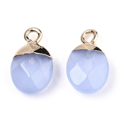 Faceted Glass Charms GLAA-N040-007B-1
