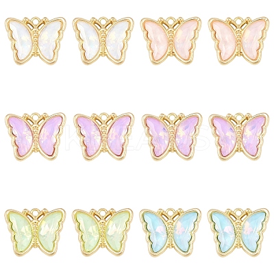 10Pcs Alloy Glass Pendants GLAA-YW0005-19-1