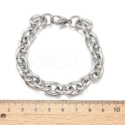 304 Stainless Steel Cable Chain Bracelets for Women LS-BJEW-Q050-01C-P-1