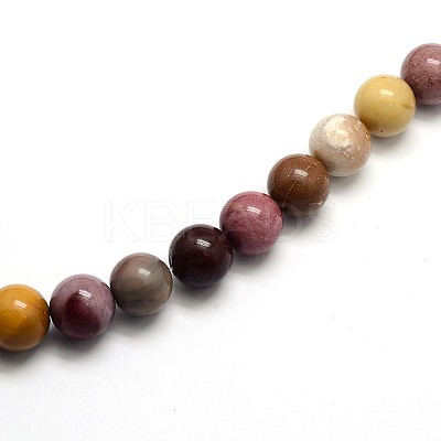 Natural Mookaite Round Beads Strands G-O047-12-8mm-1