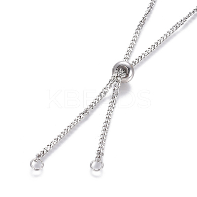 Tarnish Resistant Adjustable 304 Stainless Steel Slider Necklaces MAK-L026-08A-P-1