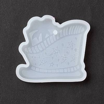 Bird's Nest Stadium with Coconut Tree Pendant Silicone Molds DIY-K054-15-1