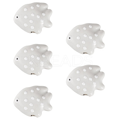 5Pcs Handmade Porcelain Beads PORC-TADJ0001-05J-1