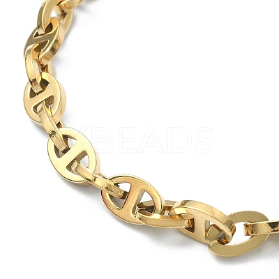 Ion Plating(IP) 304 Stainless Steel Oval Link Chain Necklaces for Women NJEW-D052-06G-1