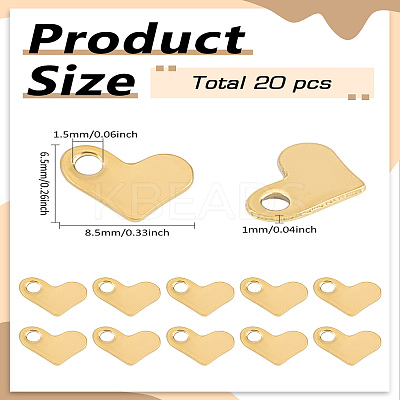 20Pcs 304 Stainless Steel Heart Charms STAS-LP0002-77-1