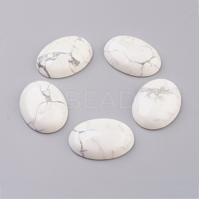 Natural Howlite Flat Back Cabochons G-G741-18x25mm-19-1