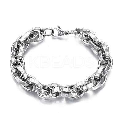 Non-Tarnish 201 Stainless Steel Rope Chain Bracelet for Men Women BJEW-S057-68-1